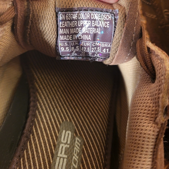 NWOT SKECHERS MENS CASUAL SNEAKERS 63746~ SZ 9.5 brown leather relaxed step - Picture 13 of 13